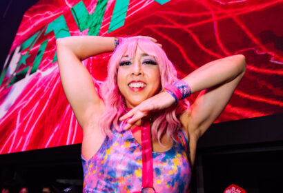 GoGo Dancer smiling at Time NightClub