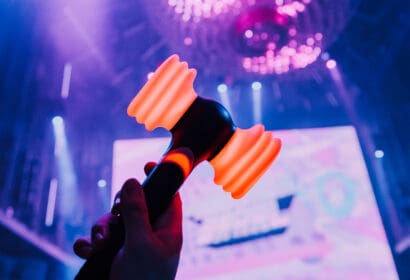 Light up toy being held up at Time NightClub