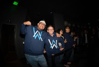 Guests posing at Alan Walker at Time Nightclub in Costa Mesa