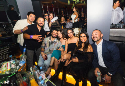 Guests posing at ATB at Time Nightclub in Costa Mesa