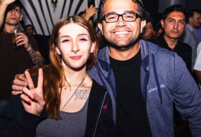 Guests posing at ATB at Time Nightclub in Costa Mesa