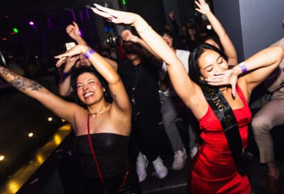 Guests posing at ATB at Time Nightclub in Costa Mesa