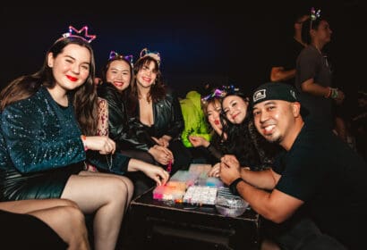 People posing at Flashback at Time Nightclub in Costa Mesa, CA