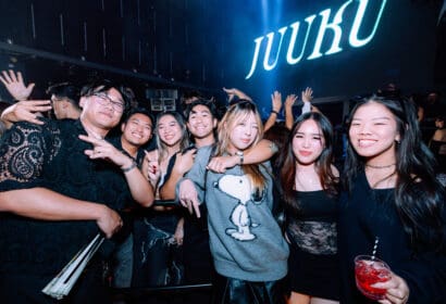 Guests posing at Yetep at Time Nightclub in Costa Mesa, CA