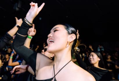 Guests posing at Yetep at Time Nightclub in Costa Mesa, CA