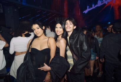 Guests posing at DJ SOURMILK at Time Nightclub in Costa Mesa, CA