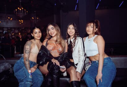 Guests posing at DJ SOURMILK at Time Nightclub in Costa Mesa, CA