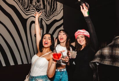 Guests posing at Habibeats at Time Nightclub in Costa Mesa, CA