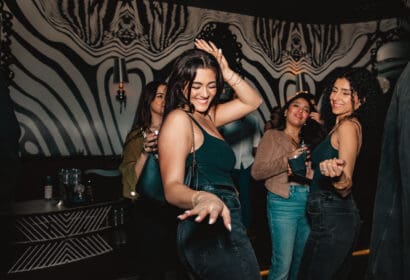 Guests posing at Habibeats at Time Nightclub in Costa Mesa, CA