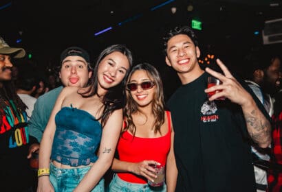 Guests posing at JOYRYDE at Time Nightclub in Costa Mesa, CA