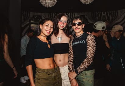 Guests posing at Time Machine at Time Nightclub in Costa Mesa, CA