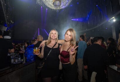 Guests posing at Paul Oakenfold at Time Nightclub in Costa Mesa, CA