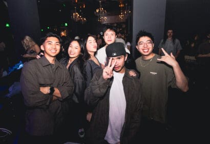 Guests posing at Kyle Watson at Time Nightclub in Costa Mesa, CA