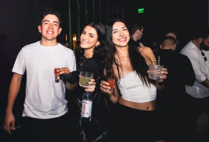 Guests posing at Kyle Watson at Time Nightclub in Costa Mesa, CA