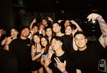 Guests posing at Emo Nite at Time Nightclub in Costa Mesa, CA