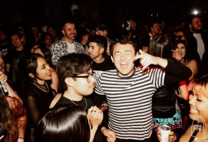 Guests posing at Emo Nite at Time Nightclub in Costa Mesa, CA