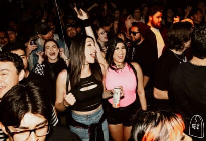 Guests posing at Emo Nite at Time Nightclub in Costa Mesa, CA