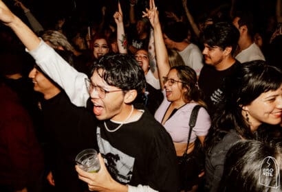 Guests posing at Emo Nite at Time Nightclub in Costa Mesa, CA