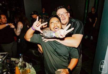 Guests posing at Emo Nite at Time Nightclub in Costa Mesa, CA