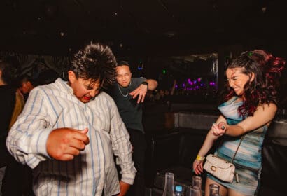 Guests posing at SABAI at Time Nightclub in Costa Mesa, CA
