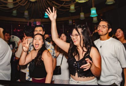 Guests posing at SABAI at Time Nightclub in Costa Mesa, CA