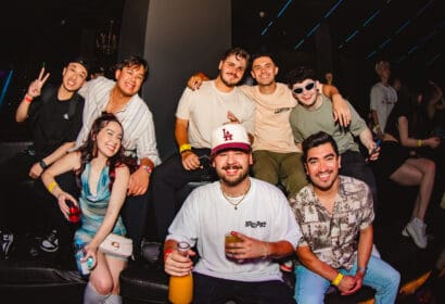 Guests posing at SABAI at Time Nightclub in Costa Mesa, CA