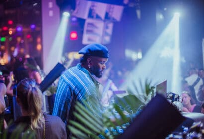 Toney Handsome posing at Leon Thomas at Time Nightclub in Costa Mesa, CA