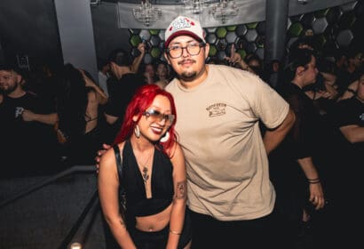 Guests posing at DJ Pauly D at Time Nightclub in Costa Mesa, CA