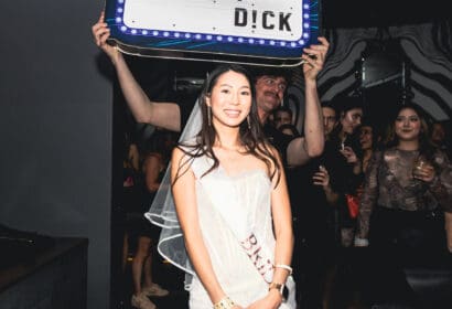 Guests posing at DJ Pauly D at Time Nightclub in Costa Mesa, CA