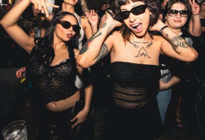 Guests posing at DJ Pauly D at Time Nightclub in Costa Mesa, CA