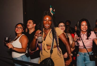 Guests posing at Ne-yo at Time Nightclub in Costa Mesa, CA