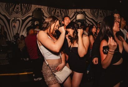 Guests posing at Ne-yo at Time Nightclub in Costa Mesa, CA