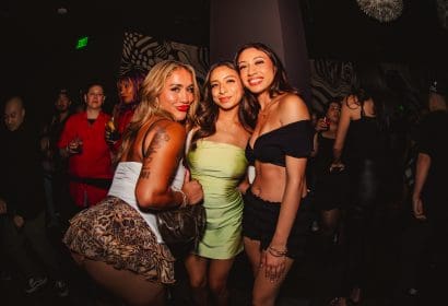 Guests posing at Ne-yo at Time Nightclub in Costa Mesa, CA