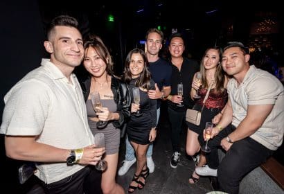 Guests posing at Noizu at Time Nightlclub in Costa Mesa, CA