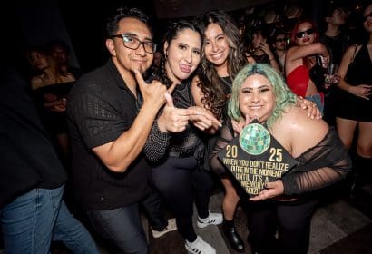 Guests posing at Noizu at Time Nightlclub in Costa Mesa, CA