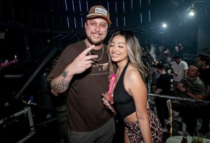 Guests posing at Noizu at Time Nightlclub in Costa Mesa, CA