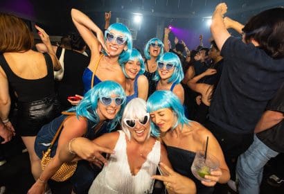 Guests posing at Elephante at Time Nightclub in Costa Mesa, CA