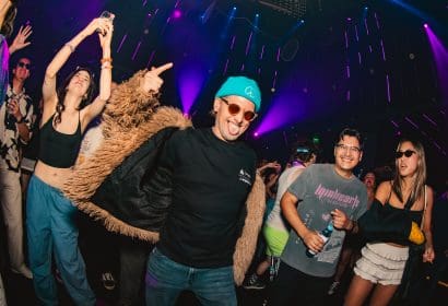 Guests posing at J. Worra at Time Nightclub in Costa Mesa, CA