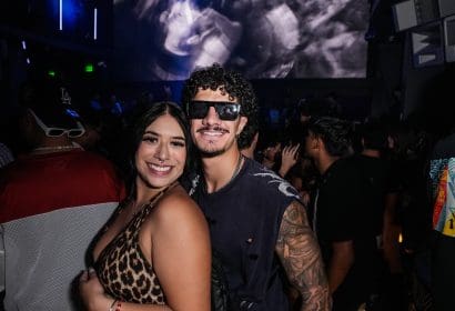 Guests posing at Boombox Cartel at Time Nightclub in Costa Mesa, CA